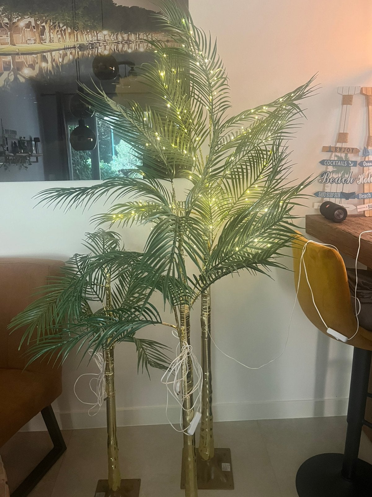 Kunstpalm met verlichting., Ophalen, Nieuw