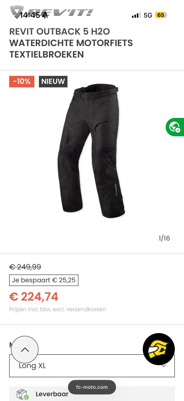 Te koop ZGAN 1x gedragen, Motoren, Ophalen of Verzenden, Tweedehands, Broek | textiel