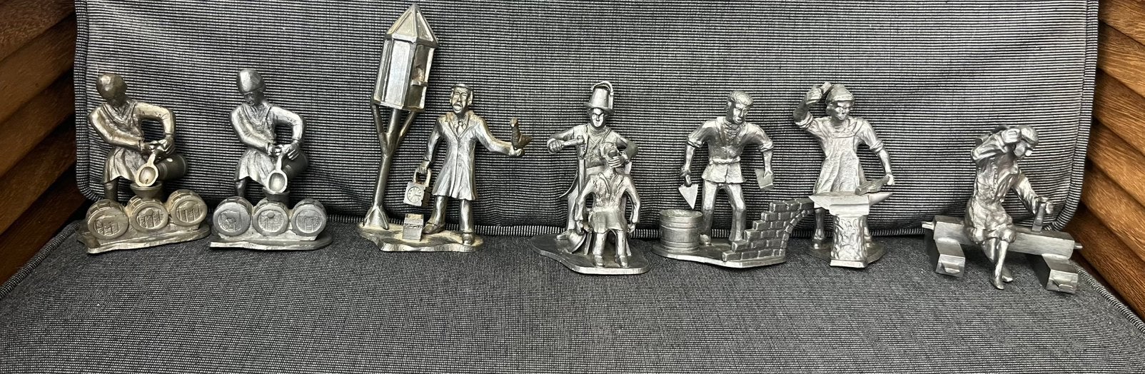 Vintage Ambach.Tinnen Beeldjes gemerkt met Engel / 90 % Tin, Ophalen of Verzenden, Zo goed als nieuw, Mens