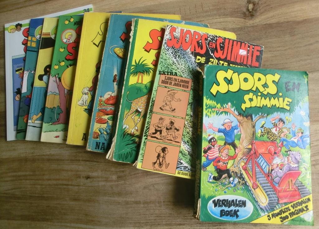 9 stripboeken uit de serie van Sjors en Sjimmie, Meerdere stripboeken, Ophalen of Verzenden, Gelezen