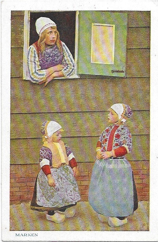 AK Marken - Op uitkijk naar vader, Verzenden, 1920 tot 1940, Ongelopen, Noord-Holland