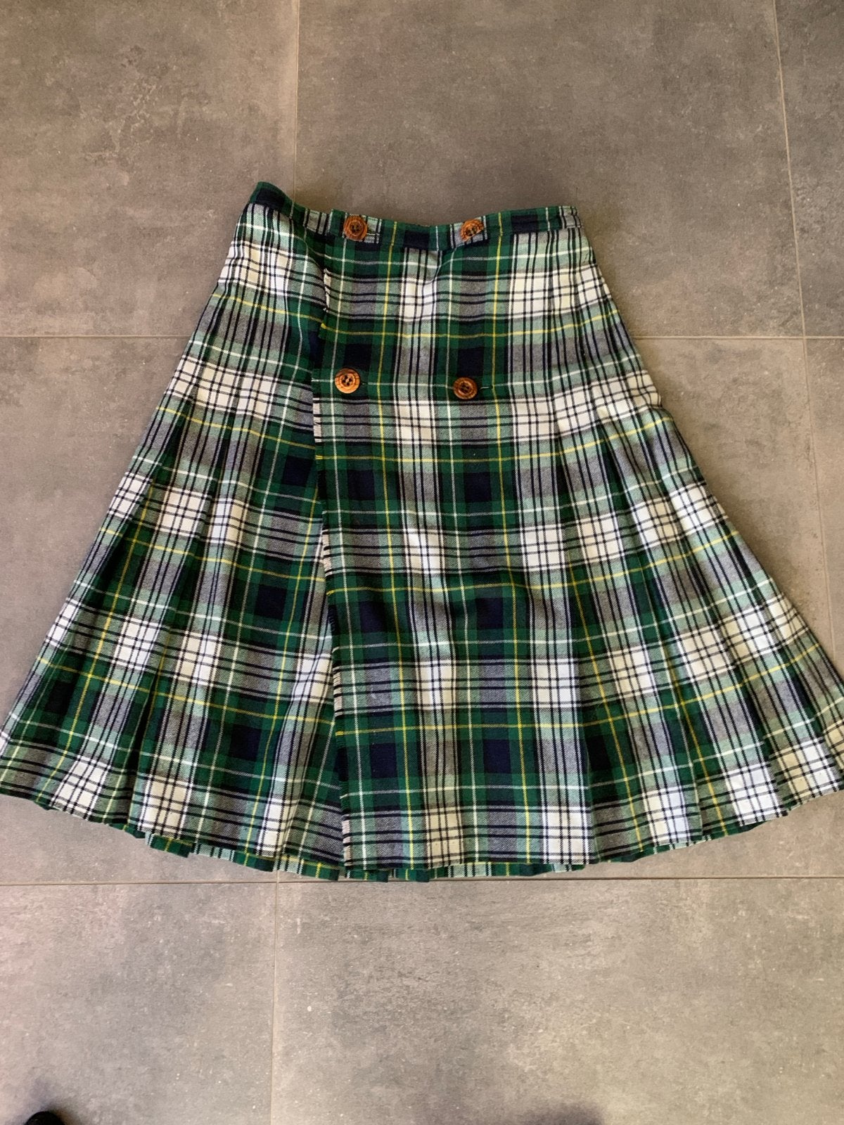 Geruite wollen rok - Maat M - Schots - Vintage, Maat 38/40 (M), Ophalen of Verzenden, Knielengte, Gedragen