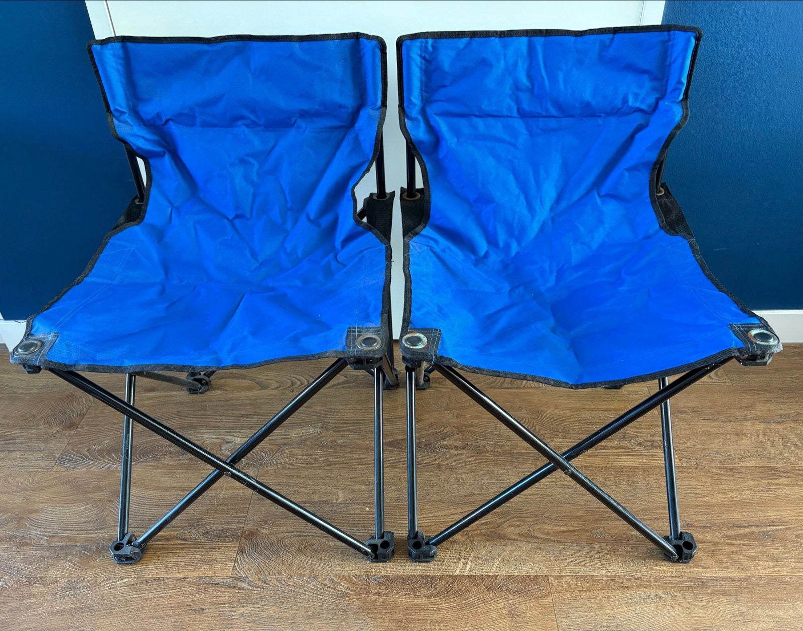 2x Opvouwbare Campingstoelen - Blauw, Ophalen, Zo goed als nieuw, Campingstoel