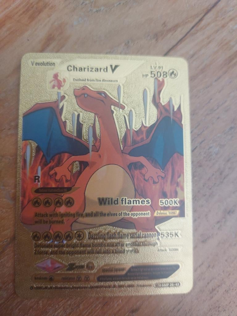 Gold V Evolution Charizard Pokemon Card, Ophalen of Verzenden, Zo goed als nieuw, Speelkaart(en)
