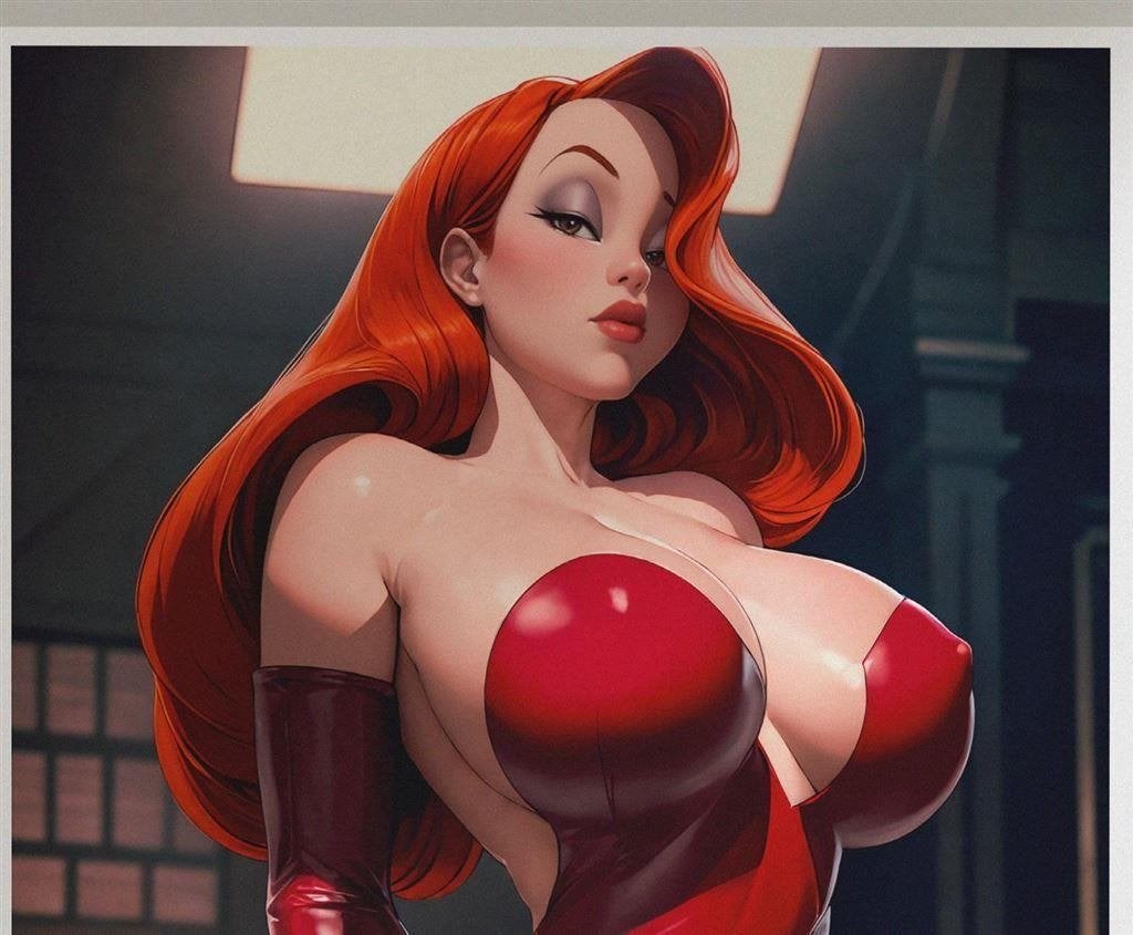 Kunst Print | Pin up Poster Sexy Jessica Rabbit, Verzamelen, Verzenden, Kuifje, Nieuw, Beeldje of Figuurtje