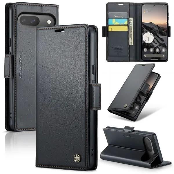 Wallet Case +Screenprotector voor Google Pixel 9 _ Zwart, Verzenden, Nieuw, Hoesje of Tasje