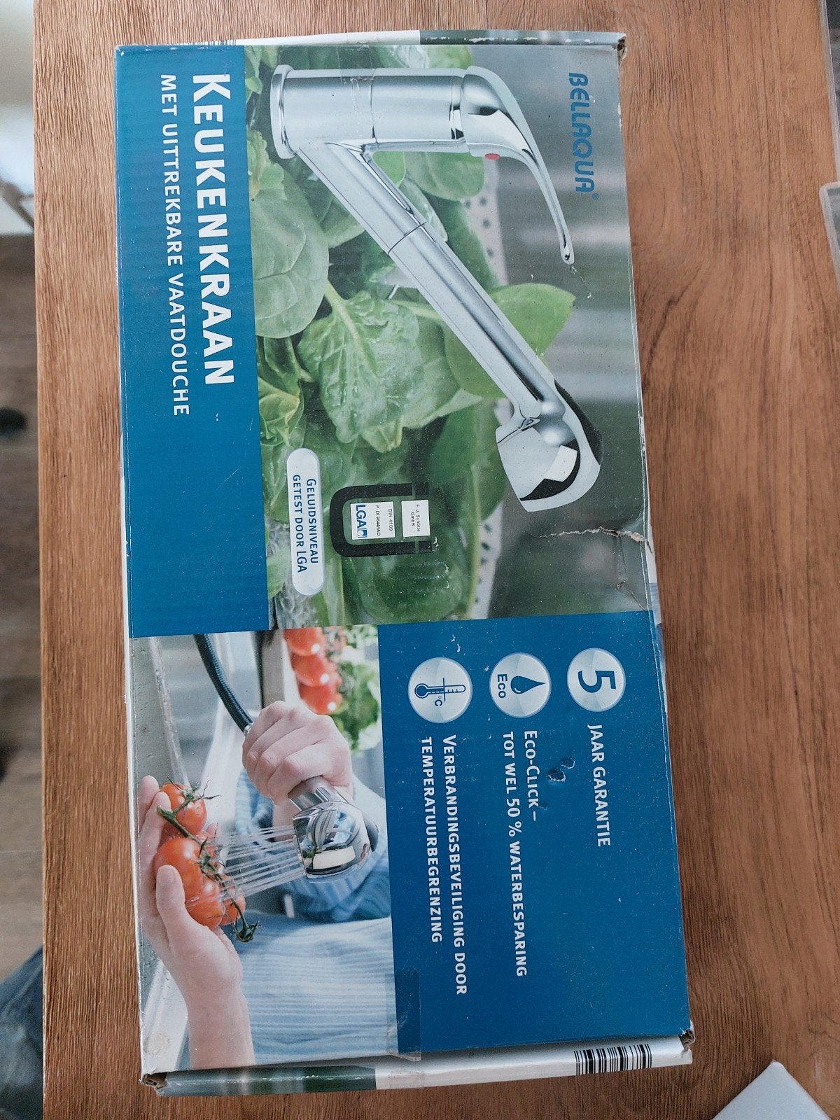 BellAqua Keukenkraan met uittrekbare vaatdouche, Doe-het-zelf en Verbouw, Sanitair, Ophalen, Nieuw, Chroom, Kraan