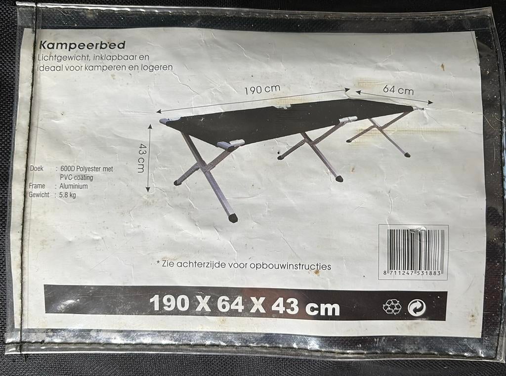 Kampeerbed, Ophalen, Zo goed als nieuw