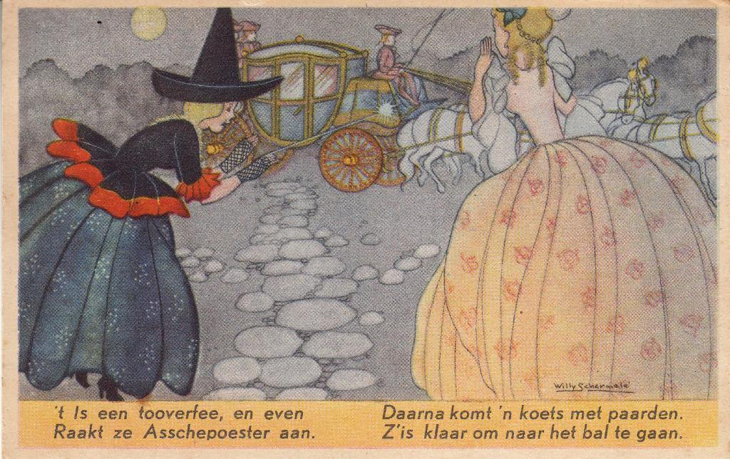 Willy Schermelé  -  Assepoester en toverfee , 1949    =0007=, Ophalen of Verzenden, 1940 tot 1960, Gelopen