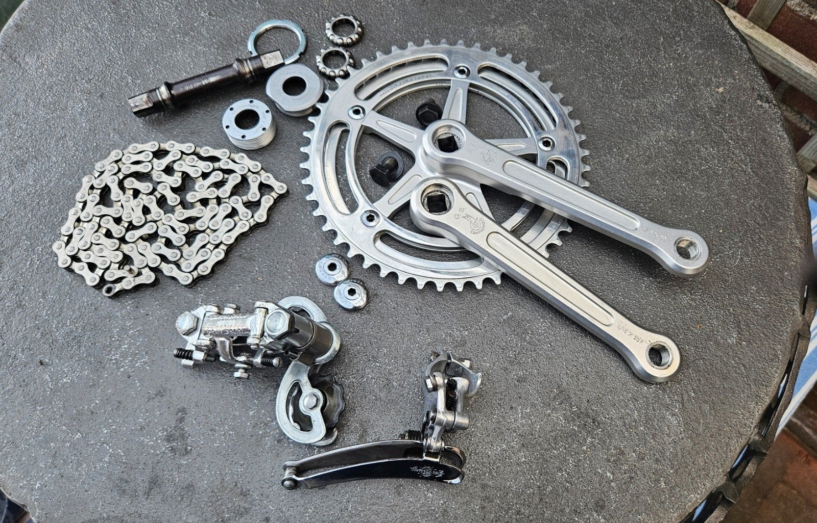 campagnolo record mini groepset, Campagnolo, Ophalen of Verzenden, Zo goed als nieuw, Derailleur of Ketting