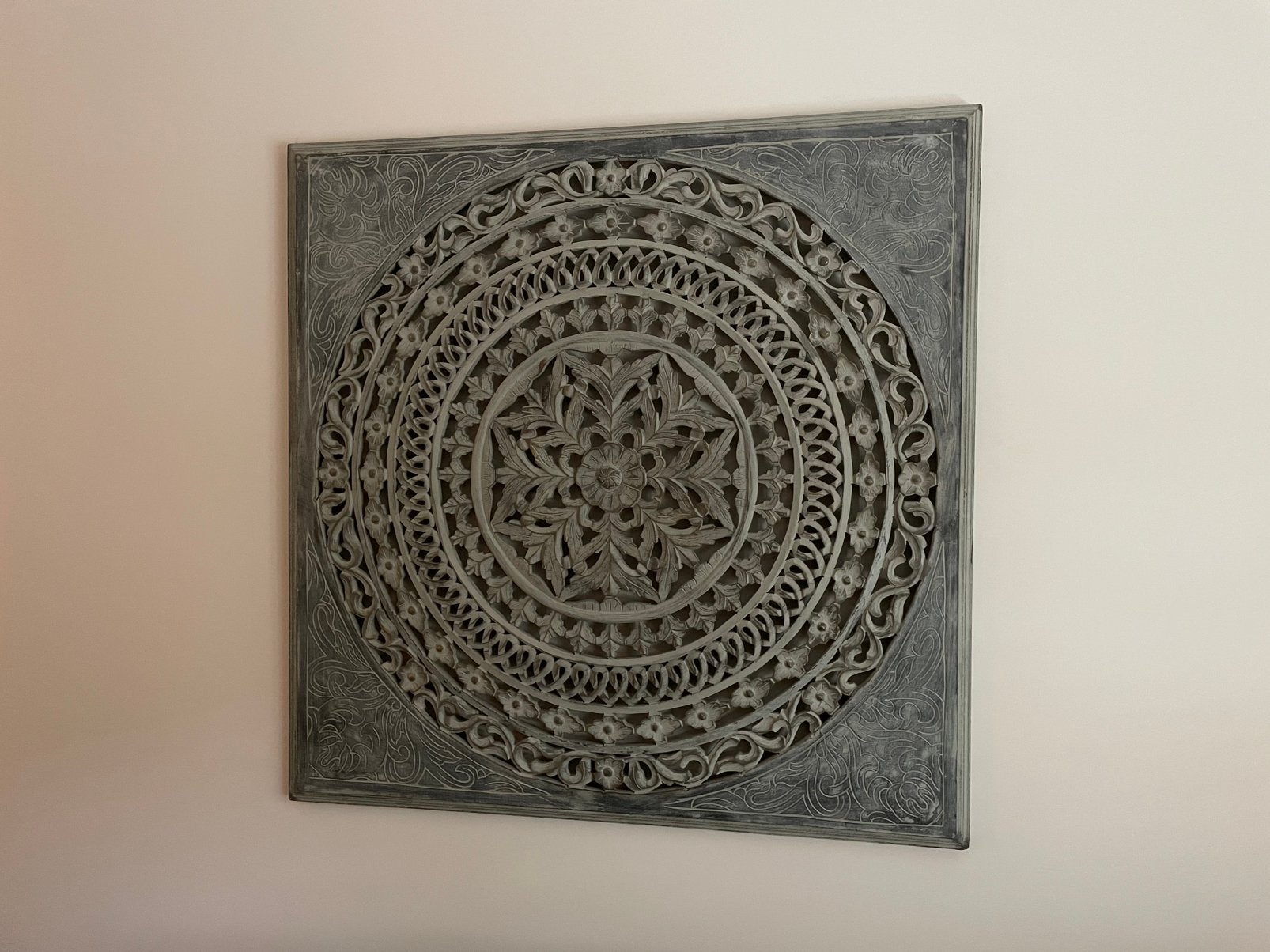 PTMD wandpaneel/houtsnijwerk groot 120x120cm, Ophalen, Zo goed als nieuw