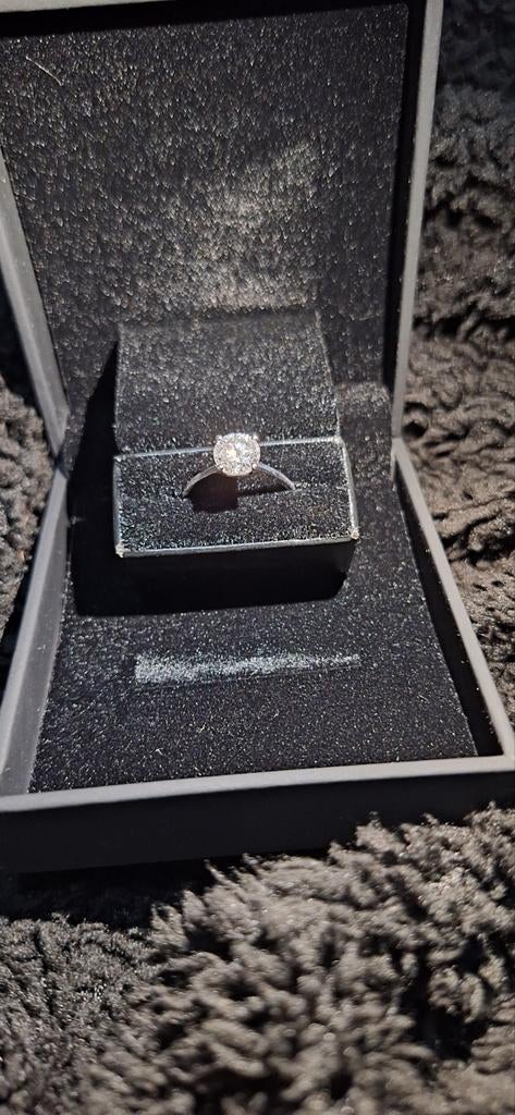 14k Witgouden Ring met 1.46ct Diamant Gestolen!!, Gebruikt, Ophalen of Verzenden, 17 tot 18, Met edelsteen