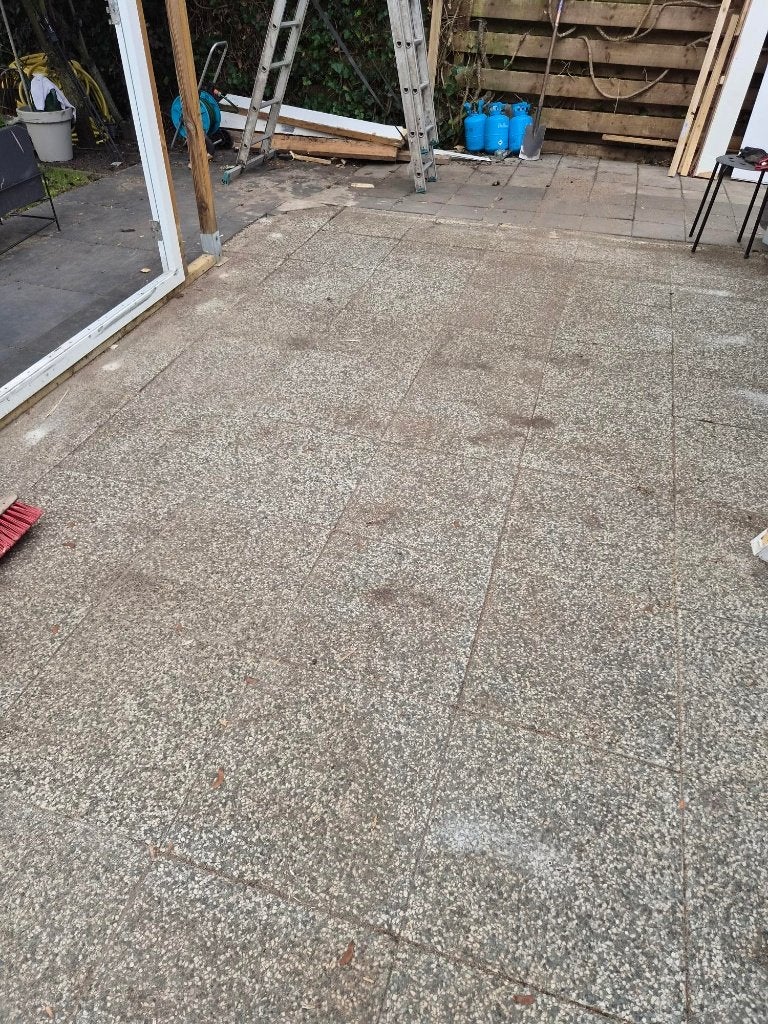 gratis Grindtegels 50x50 cm ruim 15 m2, Ophalen, Gebruikt, 10 m² of meer, Beton