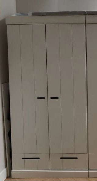 WOOOD Connect Kledingkast 2-deurs wit (al gedemonteerd), Ophalen, 50 tot 100 cm, Zo goed als nieuw, Met lade(s)