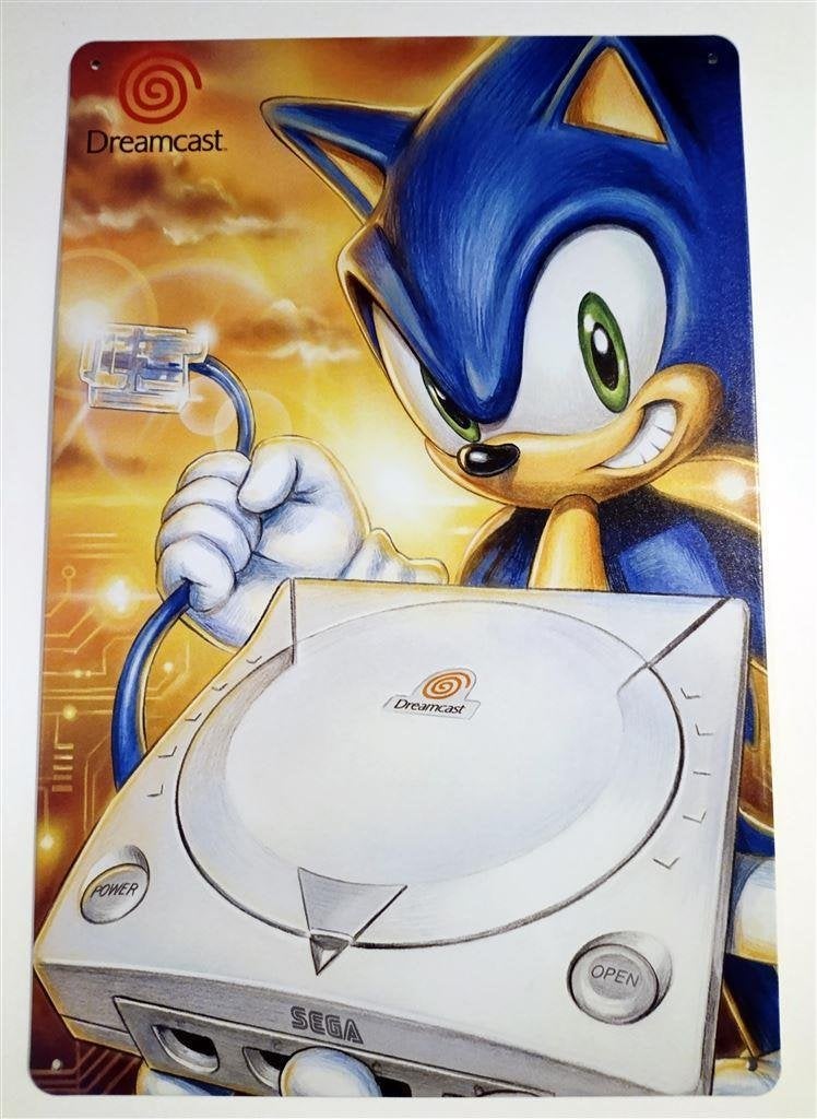 Dreamcast SONIC THE HEDGEHOG SEGA METALEN Wandbord, Spelcomputers en Games, Verzenden, 1 speler, Nieuw, Vanaf 3 jaar