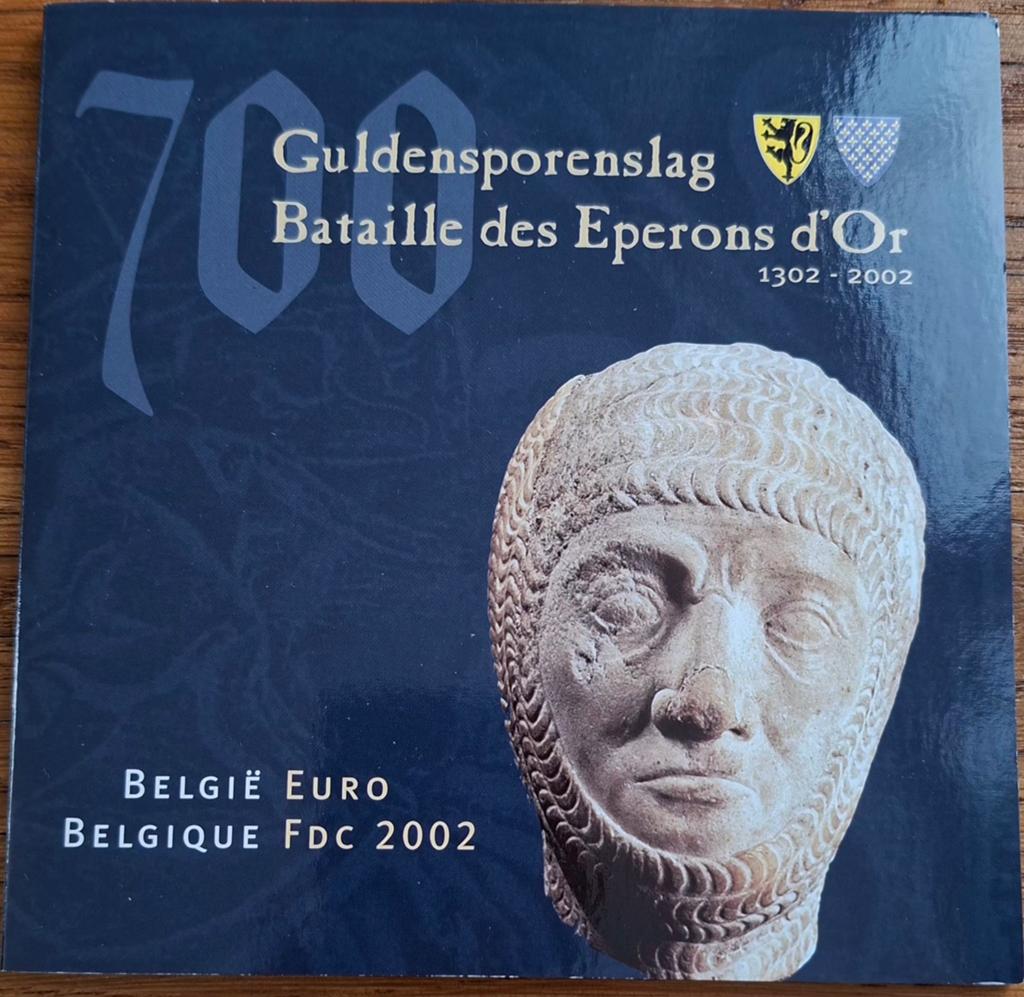 Belgische Euro FDC 2002 - Guldensporenslag, Postzegels en Munten, Munten | België, Ophalen of Verzenden, Metaal, Setje