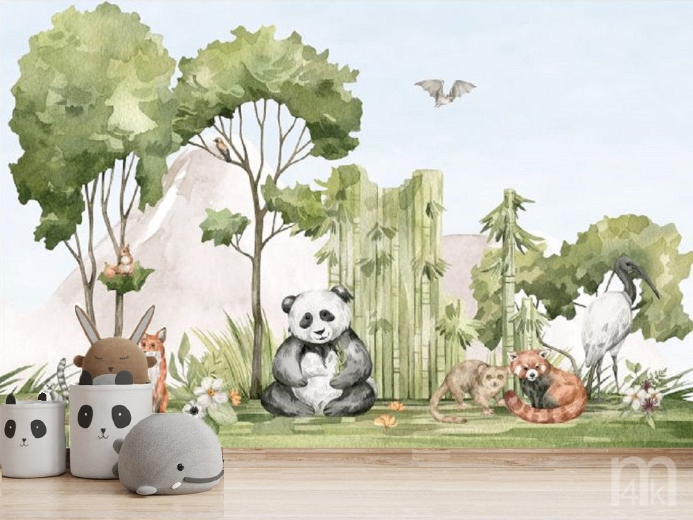 Panda behang kinderkamer VINYL OP MAAT, Muurdeco4kids, Verzenden, Nieuw