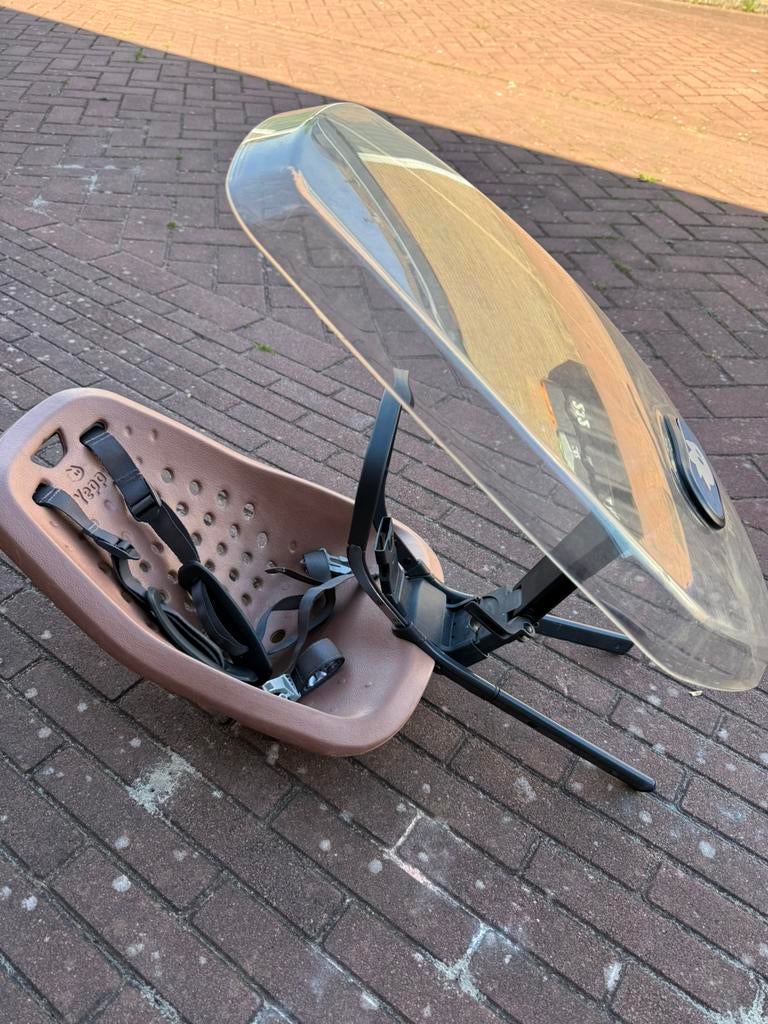 Yepp voorzitje bruin, Fietsen en Brommers, Fietsaccessoires | Fietsstoeltjes, Ophalen, Zo goed als nieuw, 0 t/m 18 kg, Voorzitje