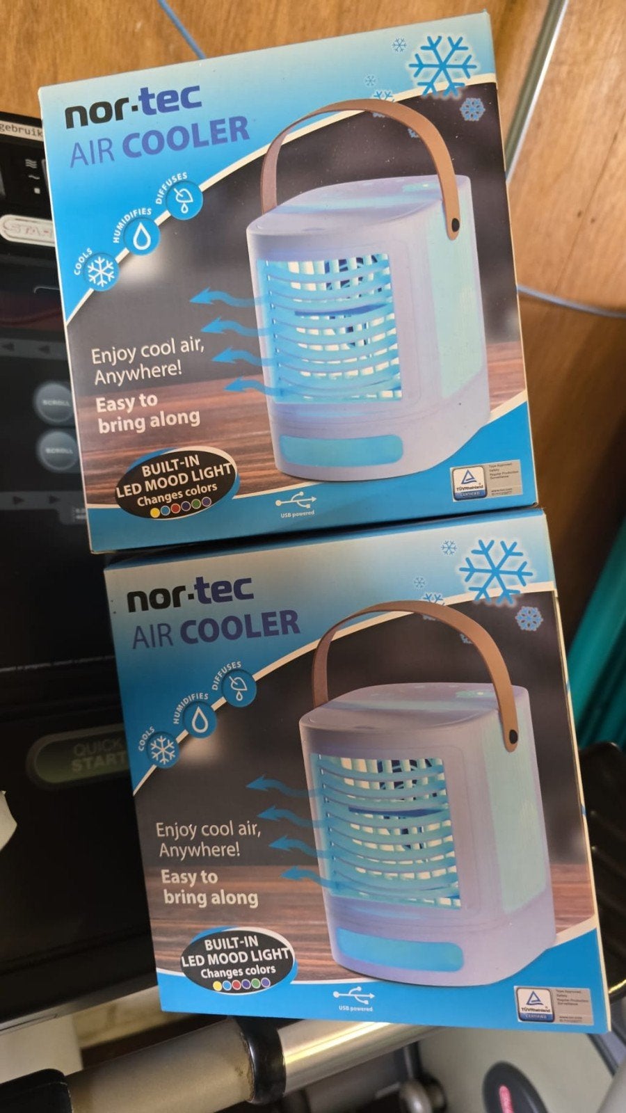 Nor-Tec Air Cooler - Draagbare Luchtkoeler met LED Licht, Tafel- of Grondventilator, Minder dan 60 m³, Nieuw, 3 snelheden of meer