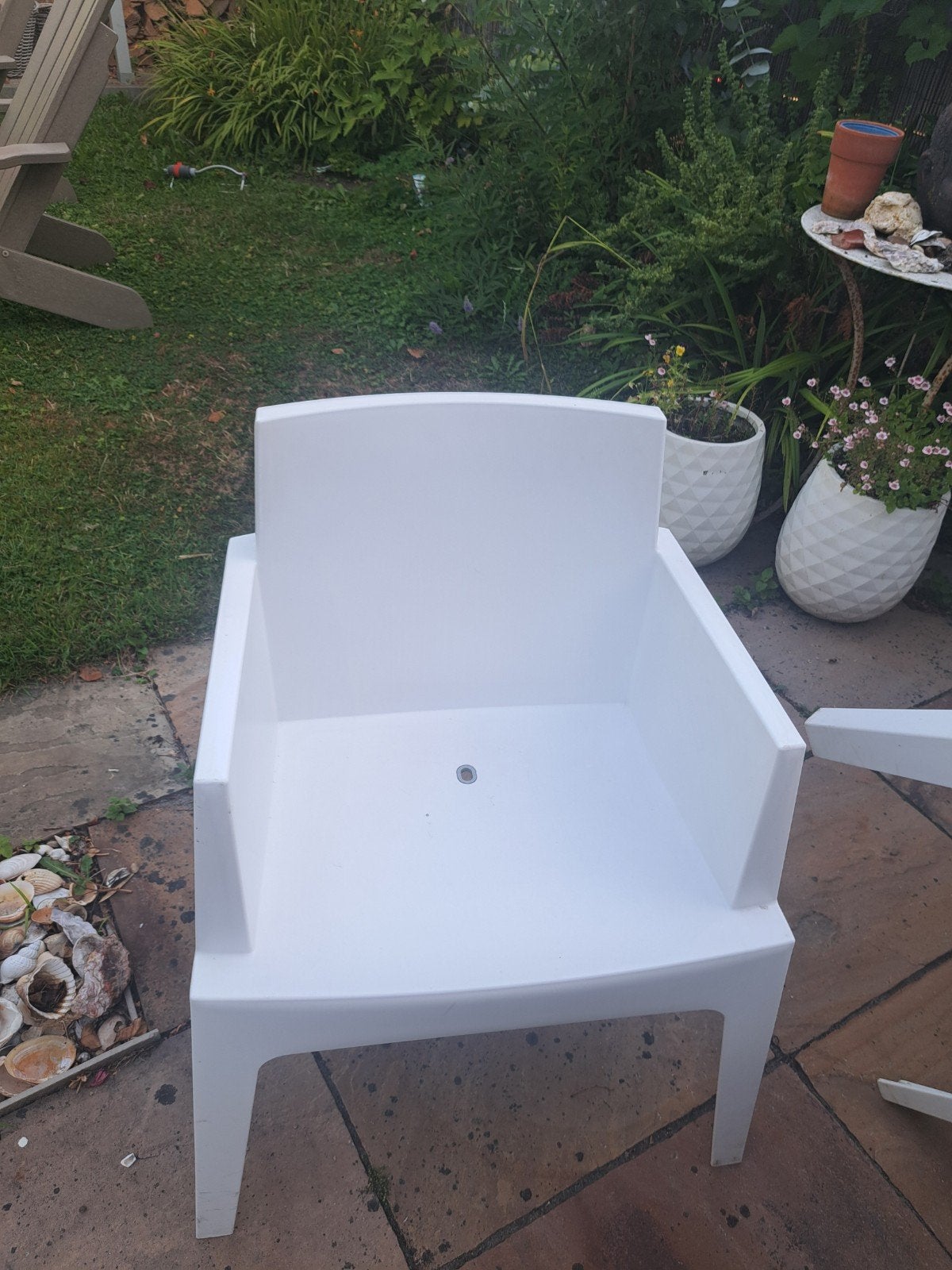 4 xSiesta Exclusive Box Armstoel - Wit Kunststof Tuinstoel, Ophalen, Gebruikt, Kunststof
