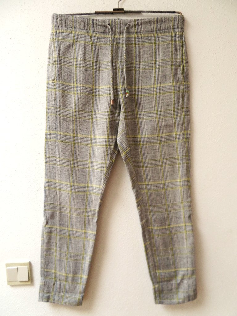 K31 LANIUS comfort broek hennep katoen grijs ruit maat 38, Maat 38/40 (M), Lanius, Ophalen of Verzenden, Zo goed als nieuw