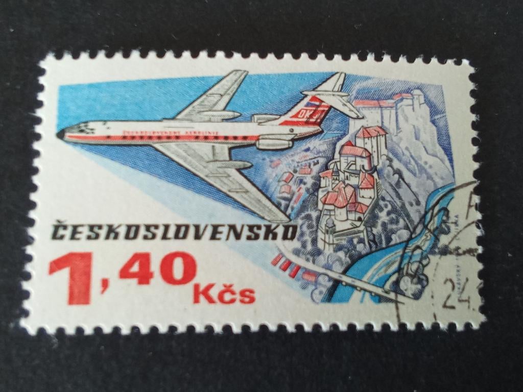 Tsjeslowakije 147 - vliegtuig, Verzenden, Gestempeld, Vliegtuigen
