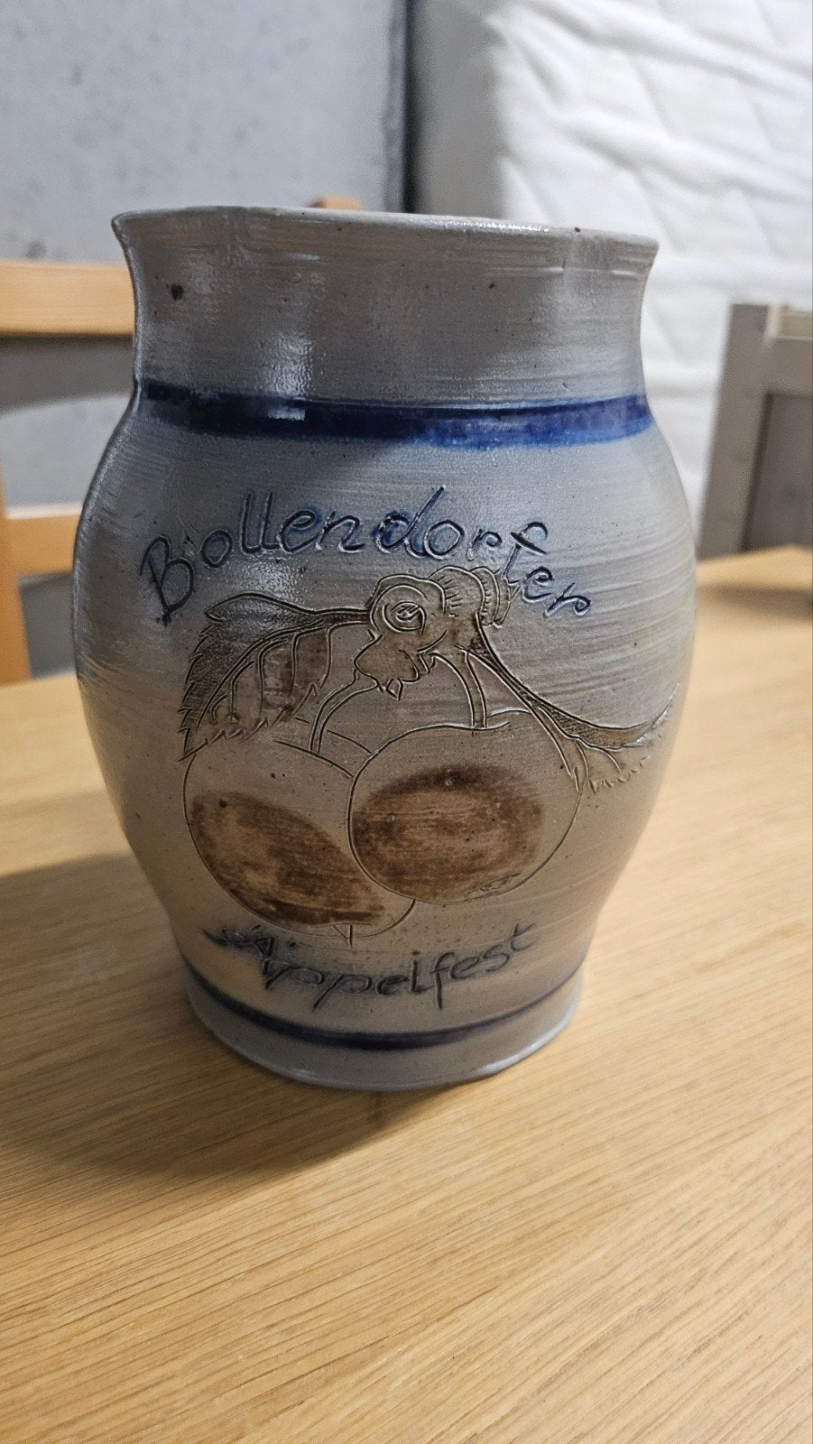 Vintage Bollendorf Aardewerk Kruik - Apfelfest, Antiek en Kunst, Ophalen