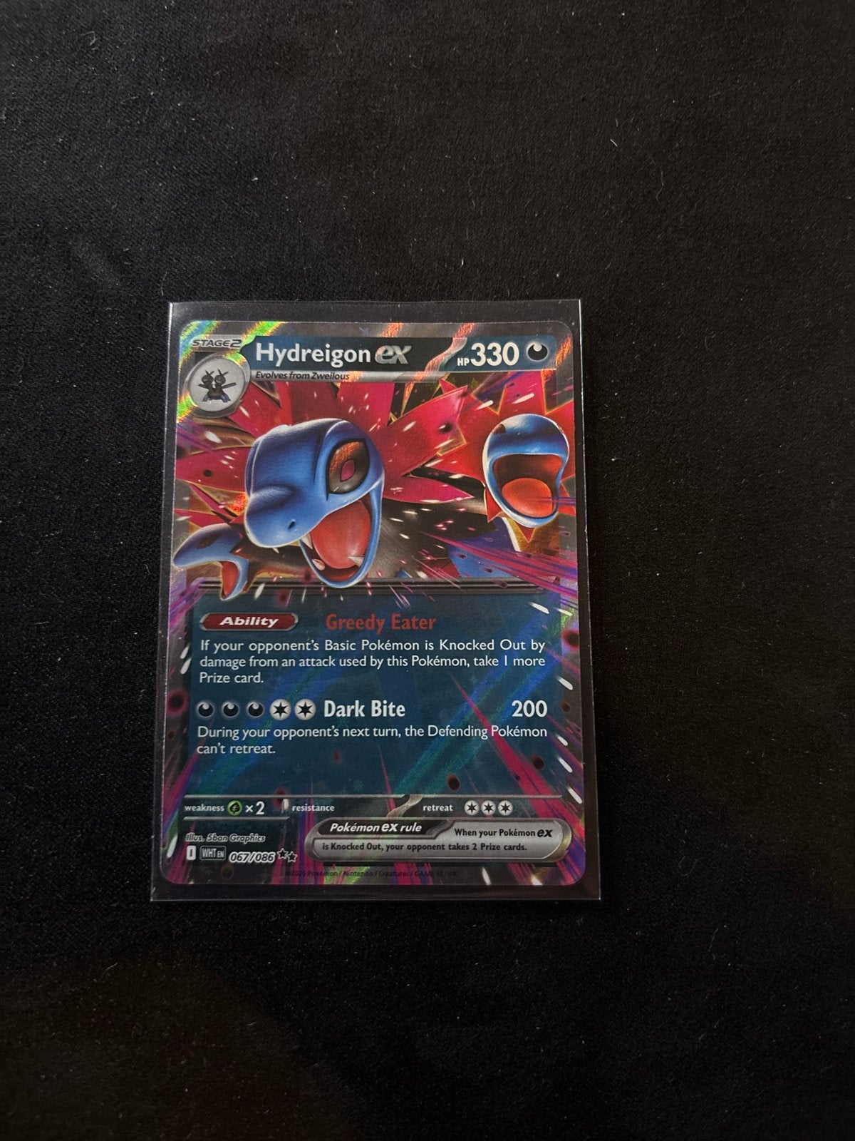 Hydreigon ex (WHT 067) Pokémon kaart, Ophalen of Verzenden, Zo goed als nieuw, Losse kaart, Foil