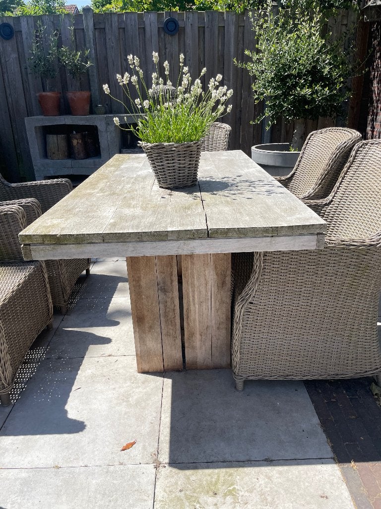 Tuintafel Teak massief 180 x 90 cm, Ophalen, Gebruikt, Rechthoekig, Teakhout
