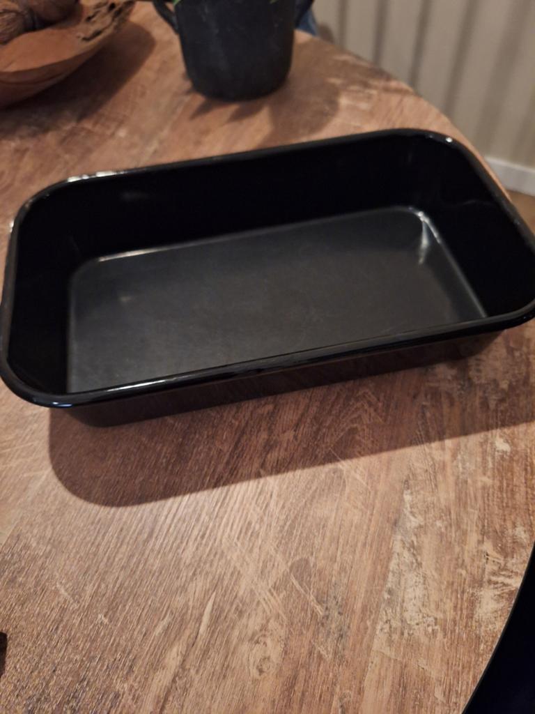 Zwarte braadslede / ovenschaal, Ophalen of Verzenden, Zo goed als nieuw, Overige materialen, Overige typen