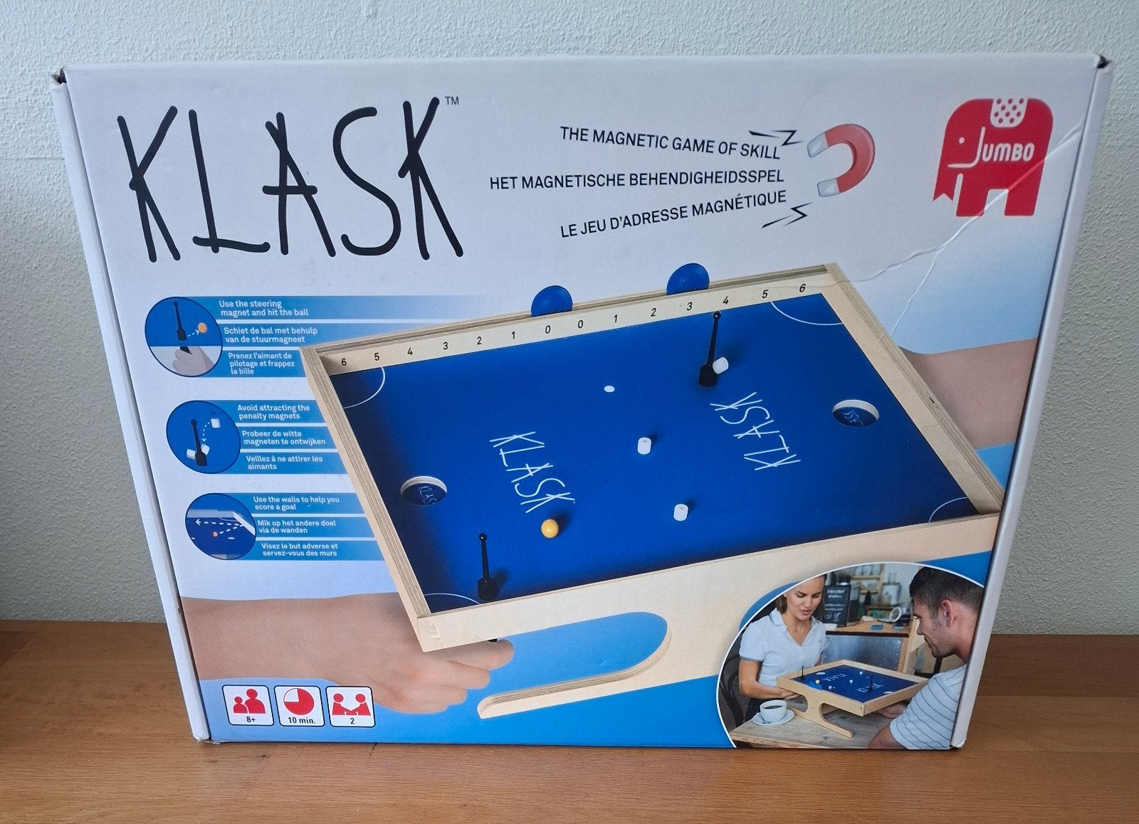 KLASK: Het Magnetische Behendigheidsspel + reserveonderdelen, Een of twee spelers, Ophalen of Verzenden, Zo goed als nieuw, Jumbo