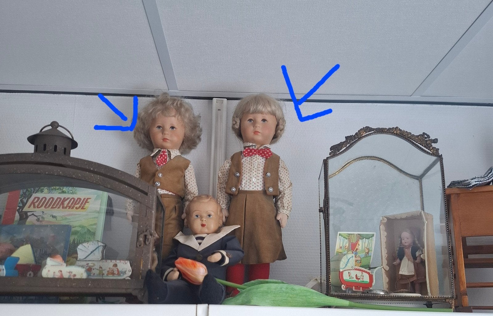 Twee vintage Kathe Kruse poppen - zie pijltjes, Ophalen of Verzenden, Gebruikt, Pop