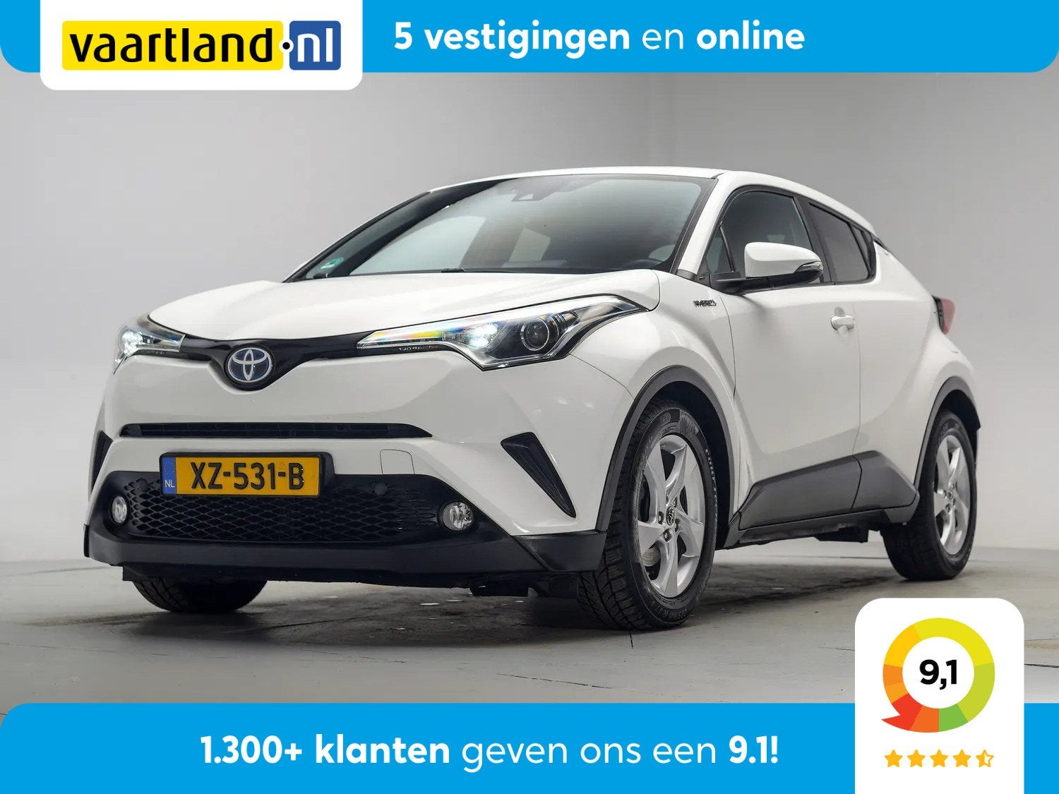 Toyota C-HR 1.8 Hybrid Dynamic [ Camera Navi Climate], Automatische klimaatregeling, 4 cilinders, Wit, 98 pk