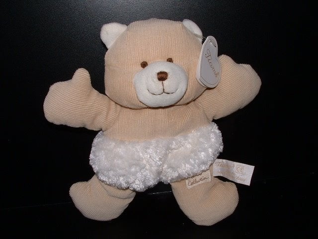 TIAMO BEER RIBSTOF BEIGE MET VELOURS WITTE OREN SNUIT EN PLU, Verzenden, Nieuw, Overige typen