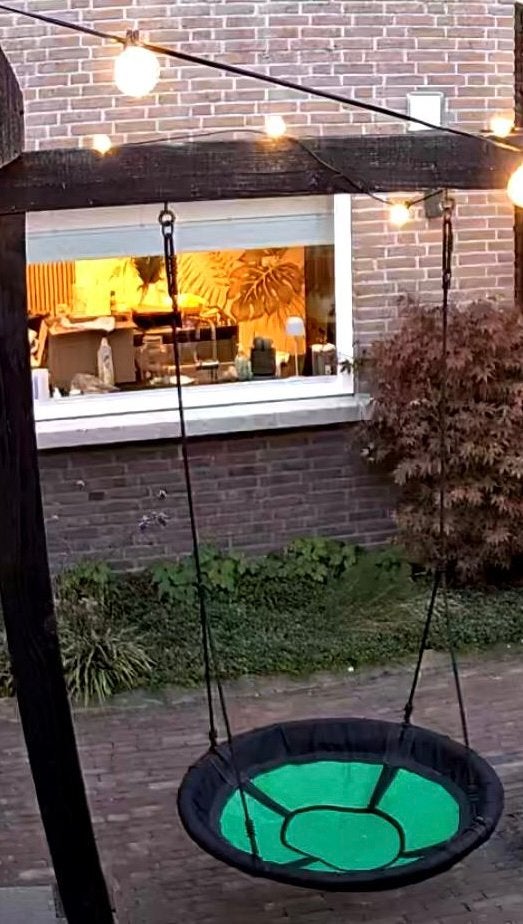 Schommel buiten groen zwart, Ophalen, Gebruikt, Schommel
