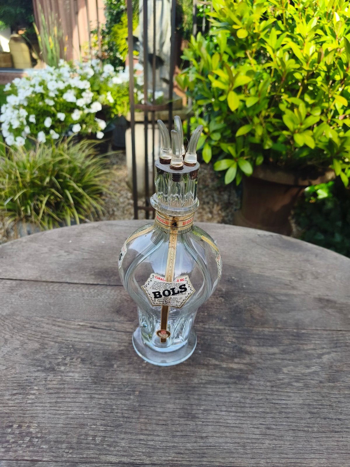 Oude bols 4 compartimenten liqeur fles * schapenweide *, Ophalen of Verzenden