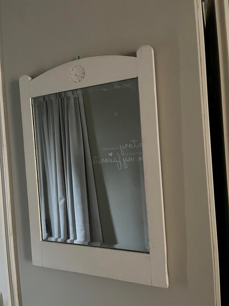 Oude brocante spiegel met facet geslepen glas, Huis en Inrichting, Woonaccessoires | Spiegels, Gebruikt, 50 tot 75 cm, Minder dan 100 cm
