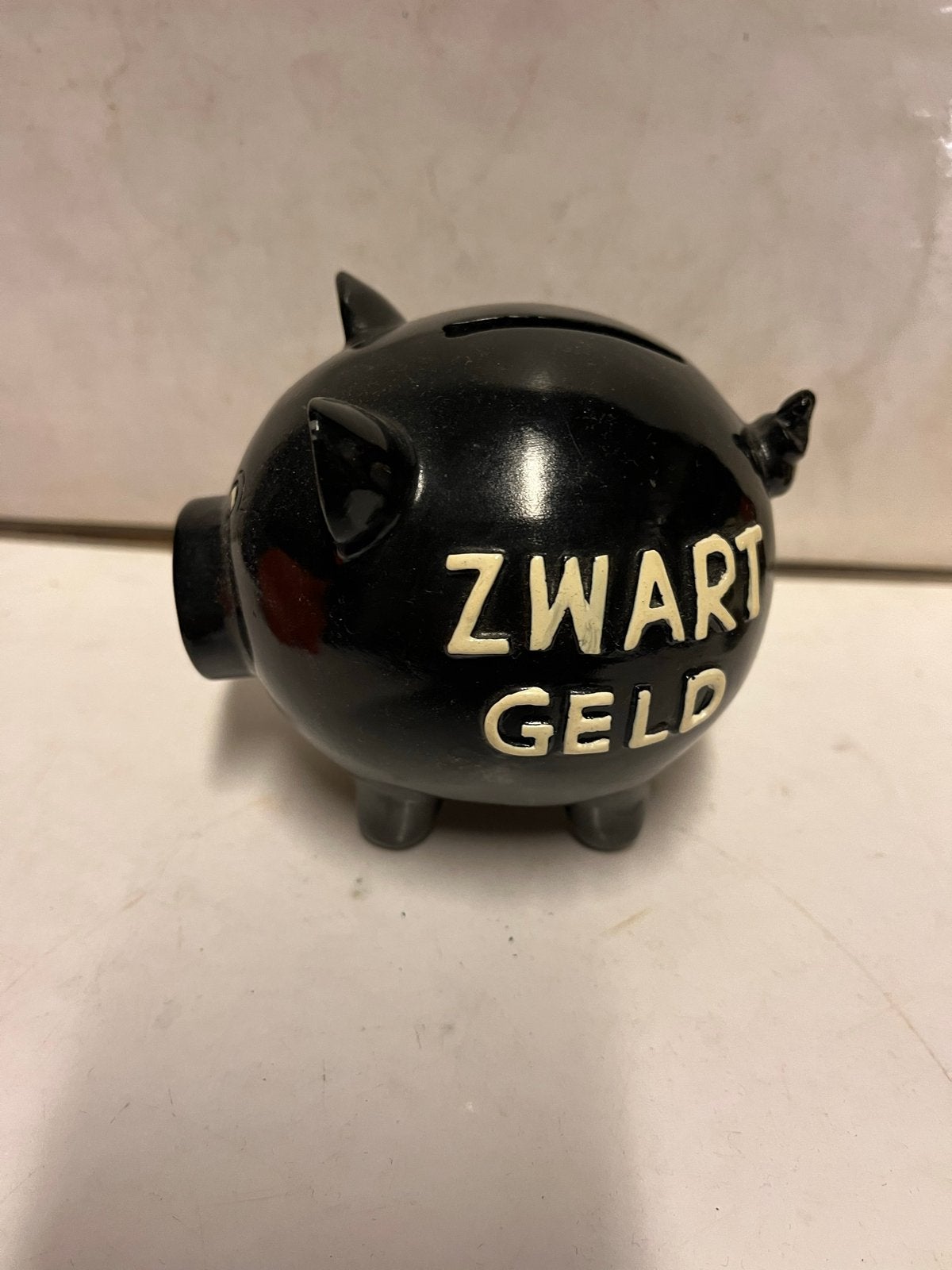 4 verschillende spaarpotjes van een varken, Ophalen of Verzenden, Gebruikt, Steen, Aardewerk of Keramiek, Dier