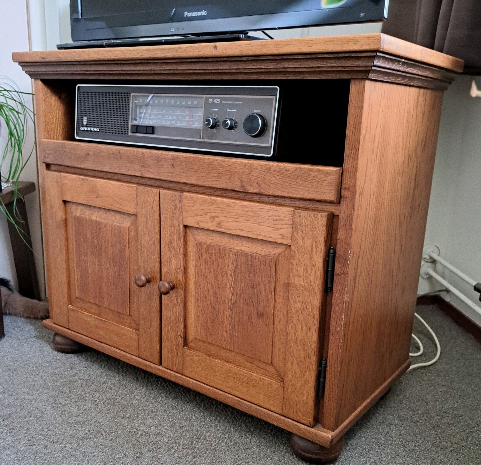 Vintage retro eikenhouten tv meubel tv kast, Ophalen of Verzenden, Gebruikt, 25 tot 50 cm, Minder dan 100 cm