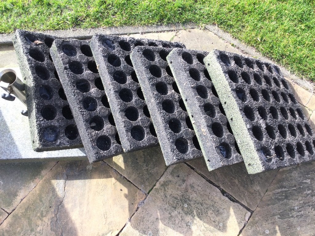 Rubberen dikke tegels 6 stuks Voor onder speeltoestel!, Tuin en Terras, Tegels en Klinkers, Ophalen, Gebruikt, Overige typen, Rubber