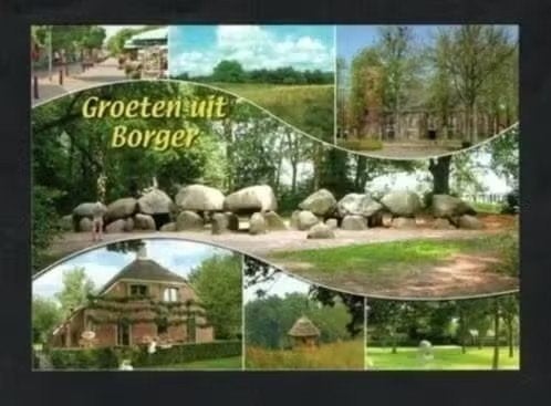 Borger Hunebed Boerderij Kerk Spieker., Ophalen of Verzenden, 1980 tot heden, Ongelopen, Drenthe