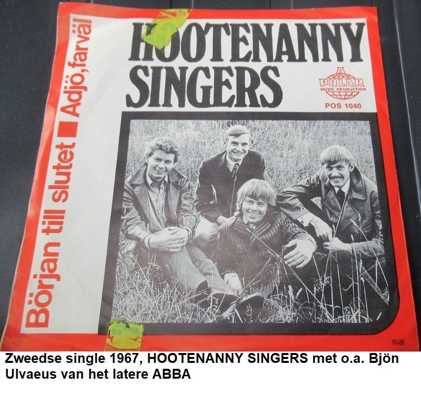 Zweedse single, HOOTENANNY SINGERS met Björn Ulvaeus ABBA, Ophalen of Verzenden, Zo goed als nieuw, 7 inch, Overige soorten