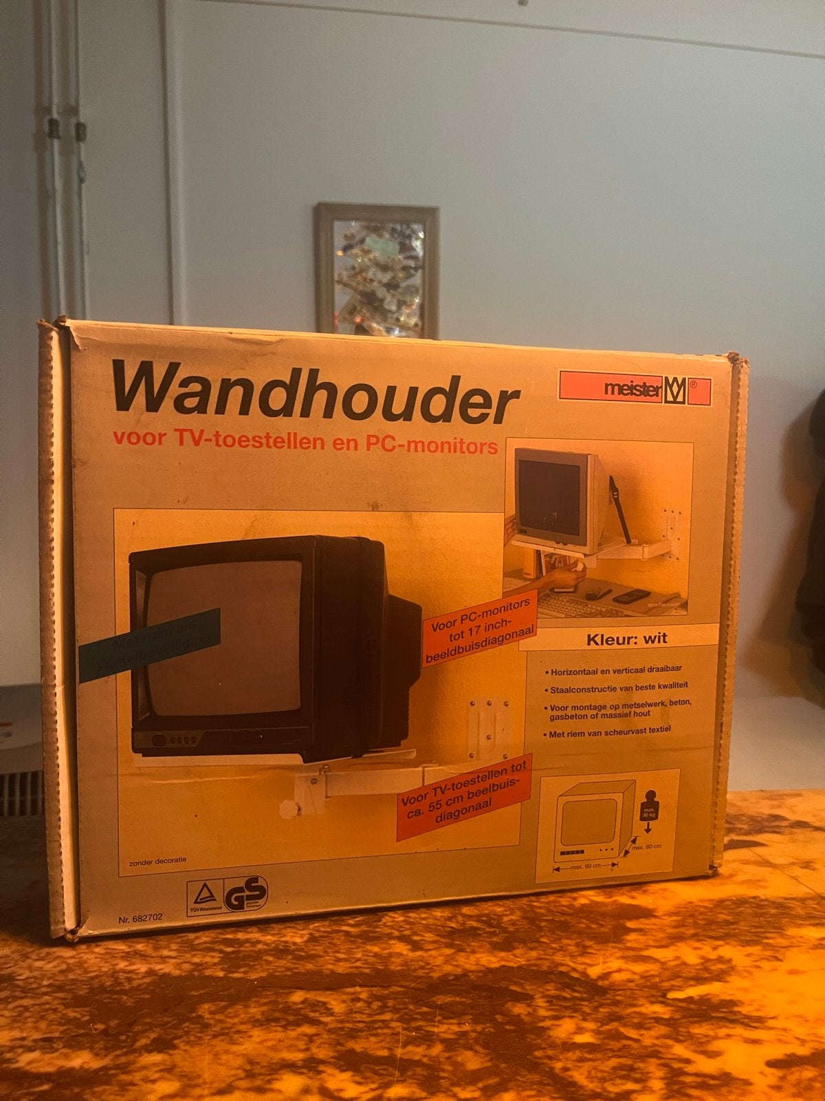 2 Meister wandhouder met plateau, tot 30 kg – (zwart + wit), Ophalen of Verzenden, Nieuw