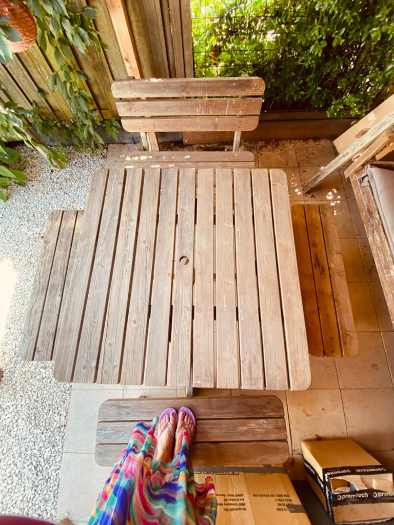 Stevige houten picknickbank voor gezellige momenten buiten, Ophalen, Gebruikt, Rechthoekig, Hout