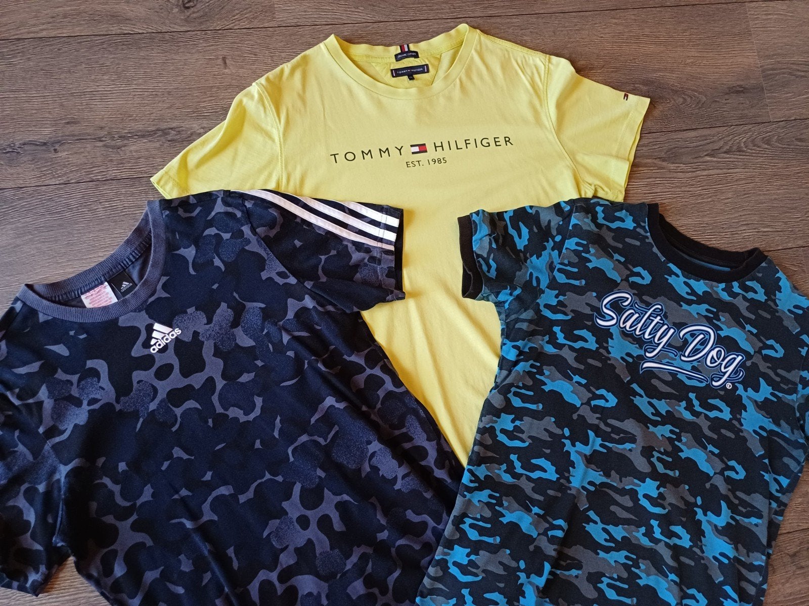 Shirten 164/176 Hilfiger,Adidas en Salty dog, Ophalen of Verzenden, Zo goed als nieuw, Jongen, Shirt of Longsleeve