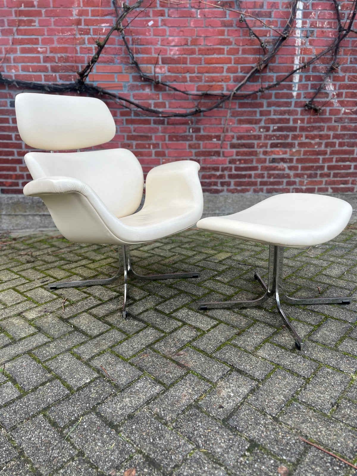 Big Tulip fauteuil met voetenbankje - Pierre Paulin Artifort, Ophalen of Verzenden