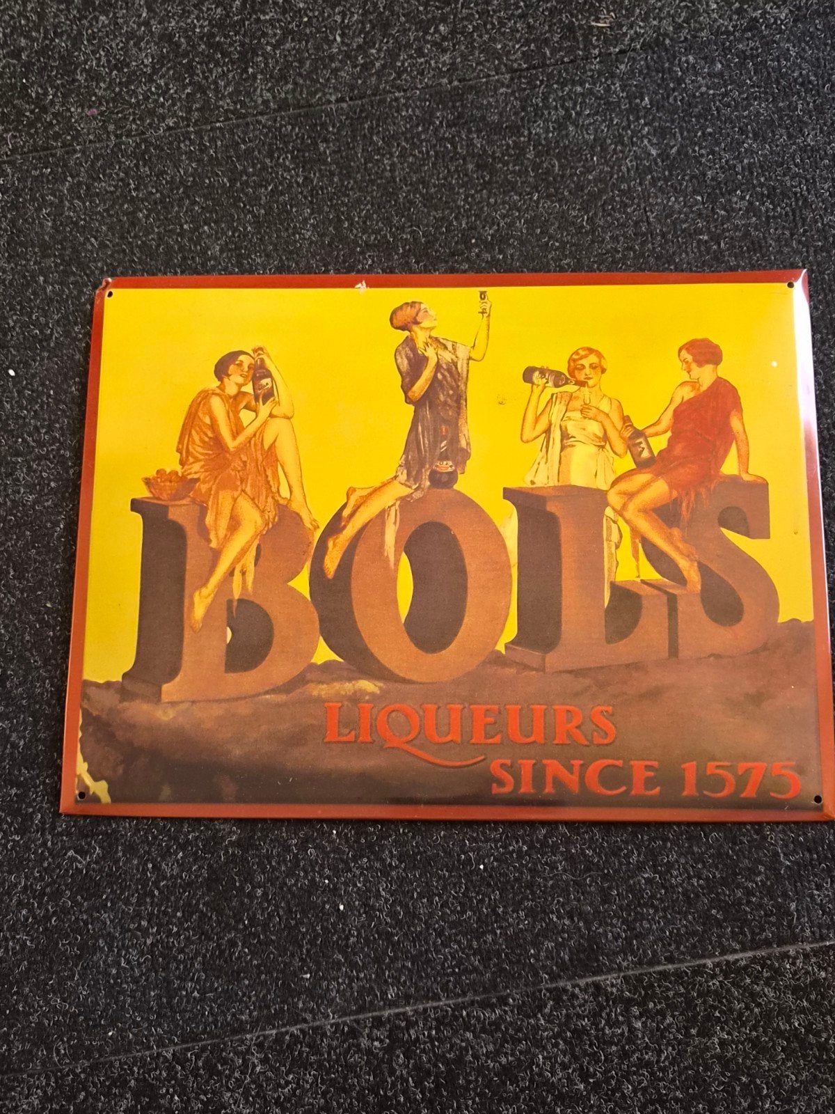 Vintage Bols  Reclameborden - Set van 2, Ophalen of Verzenden, Gebruikt, Reclamebord