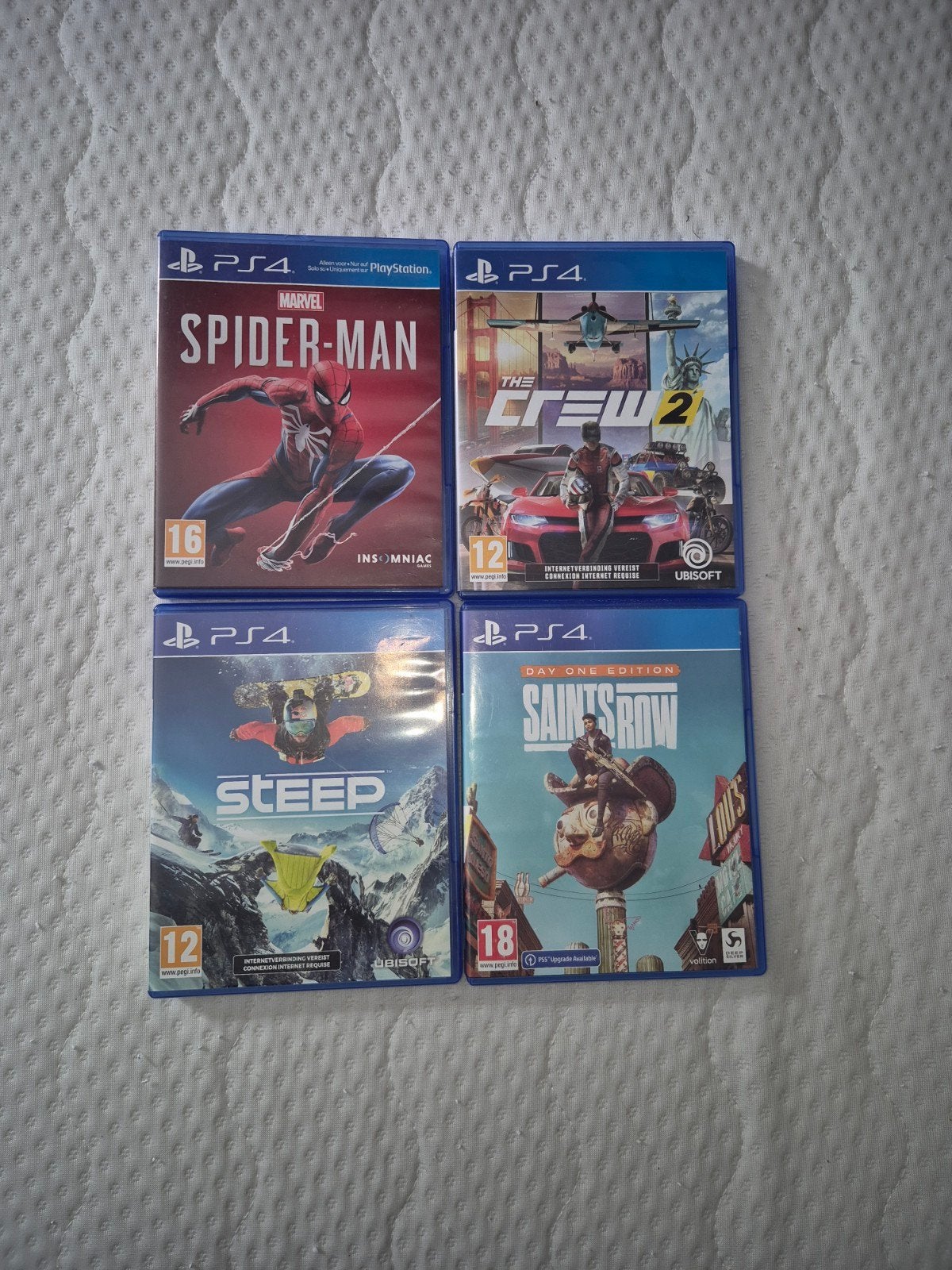 PS4 Games: Spider-Man, The Crew 2, Steep, Saints Row, Spelcomputers en Games, Avontuur en Actie, Online, Vanaf 18 jaar, 1 speler
