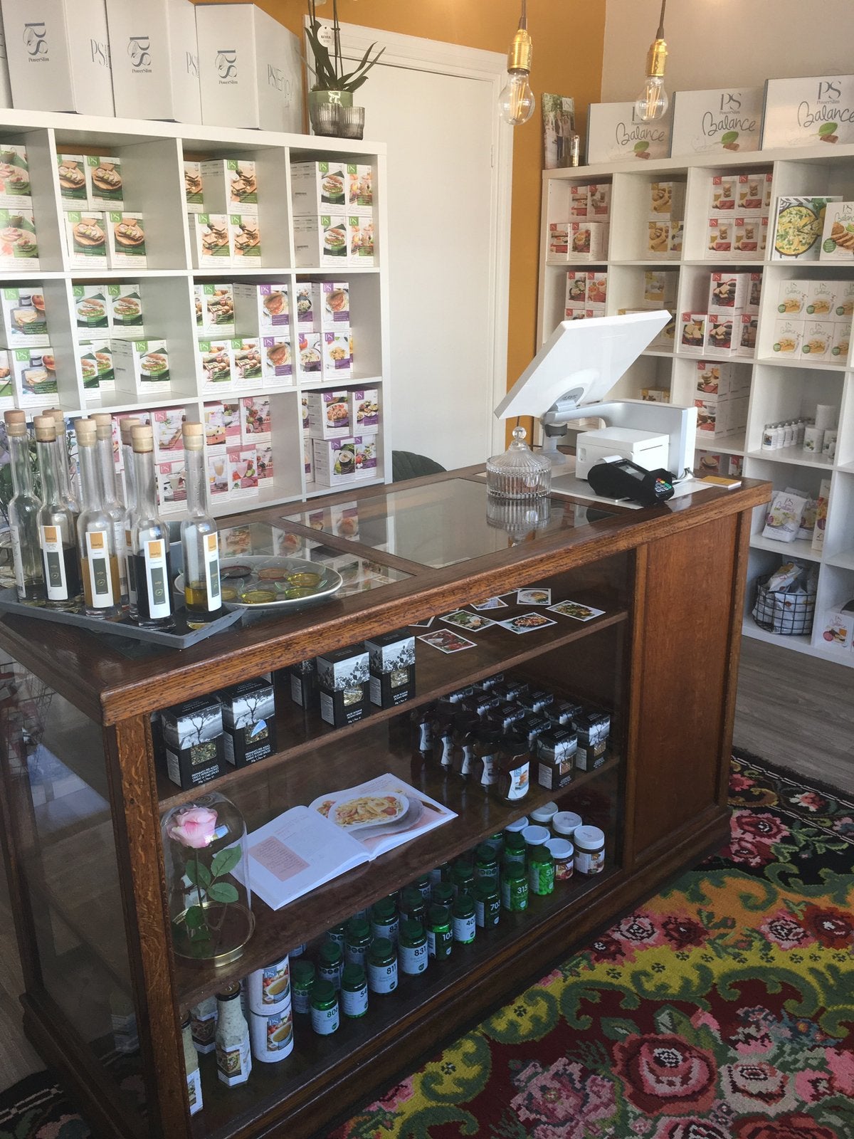 Authentieke antieke winkeltoonbank| Vitrinekast| Massiefhout, Ophalen