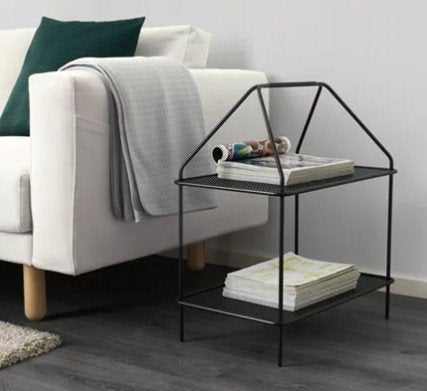 HAY/IKEA YPPERLIG Bijzettafel – Zwart/Antraciet, Ophalen, Metaal of Aluminium, 55 tot 75 cm, Zo goed als nieuw